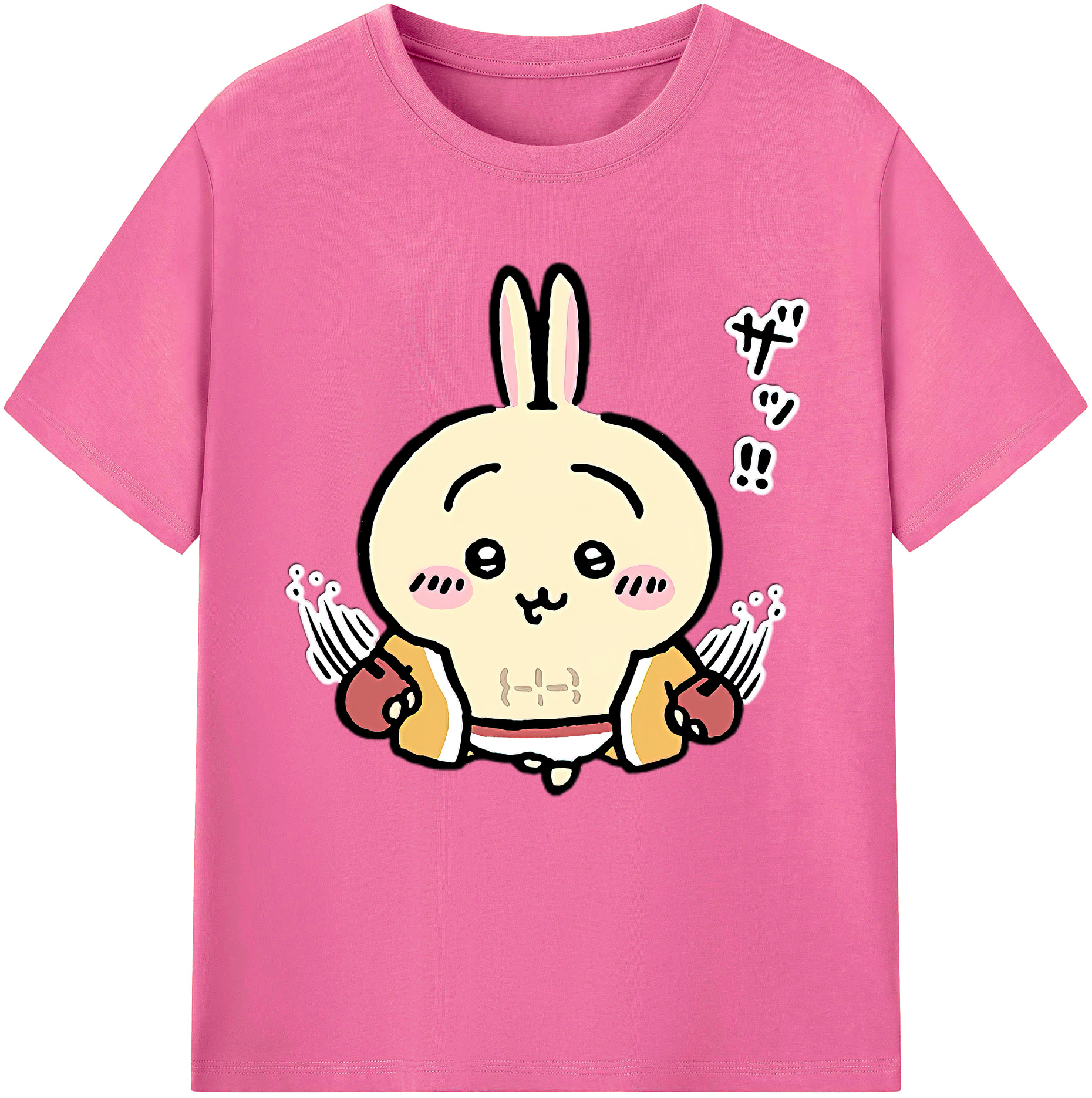 （画像用） ちいかわ うさぎ Chii-kawa usagi レディースカジュアルプリントTシャツ（綿100％）